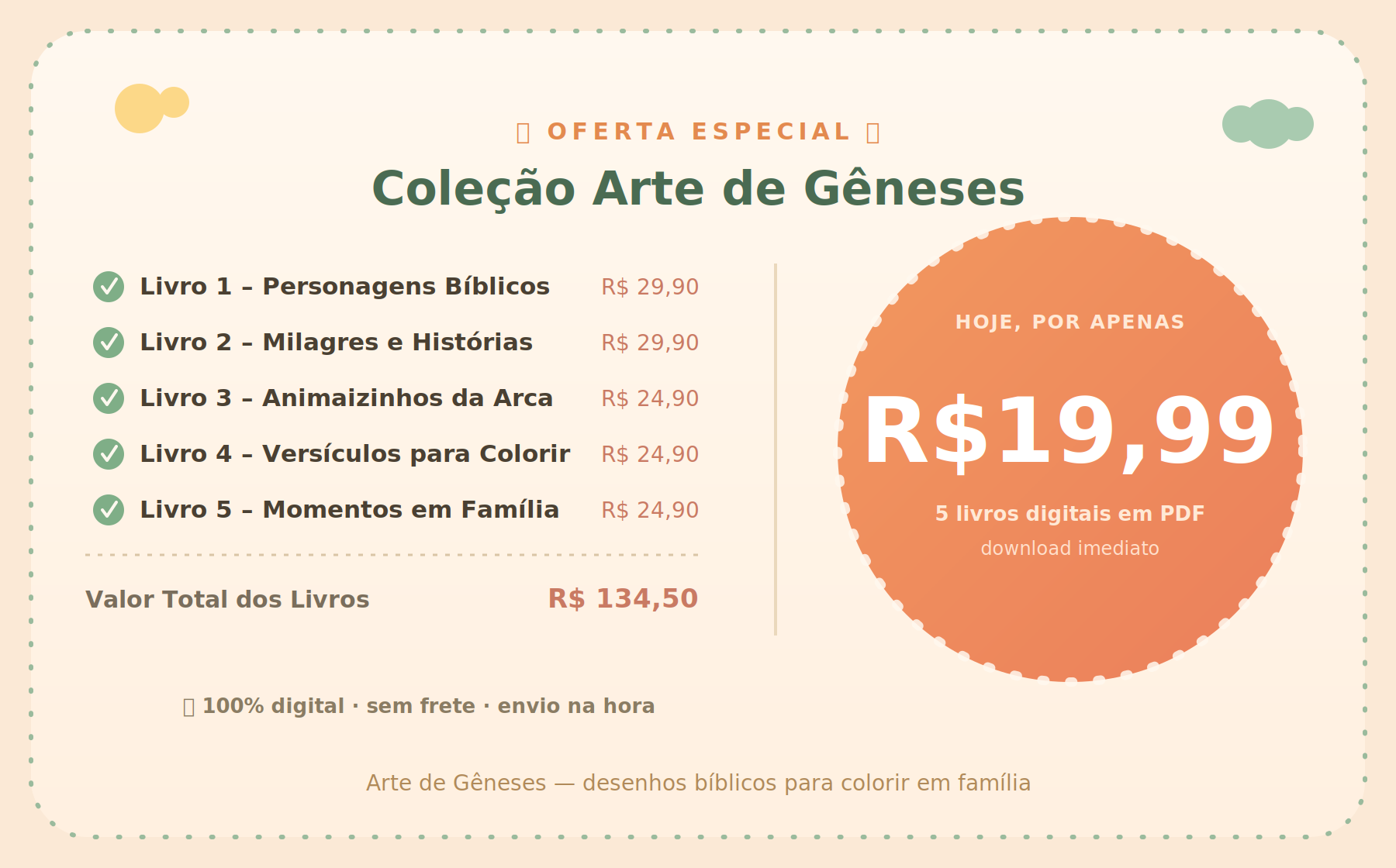 Oferta Coleção Arte de Gêneses - 5 livros digitais de R$134,50 por R$19,99